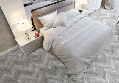 Пробковый пол Corkstyle Glue Chevron silver